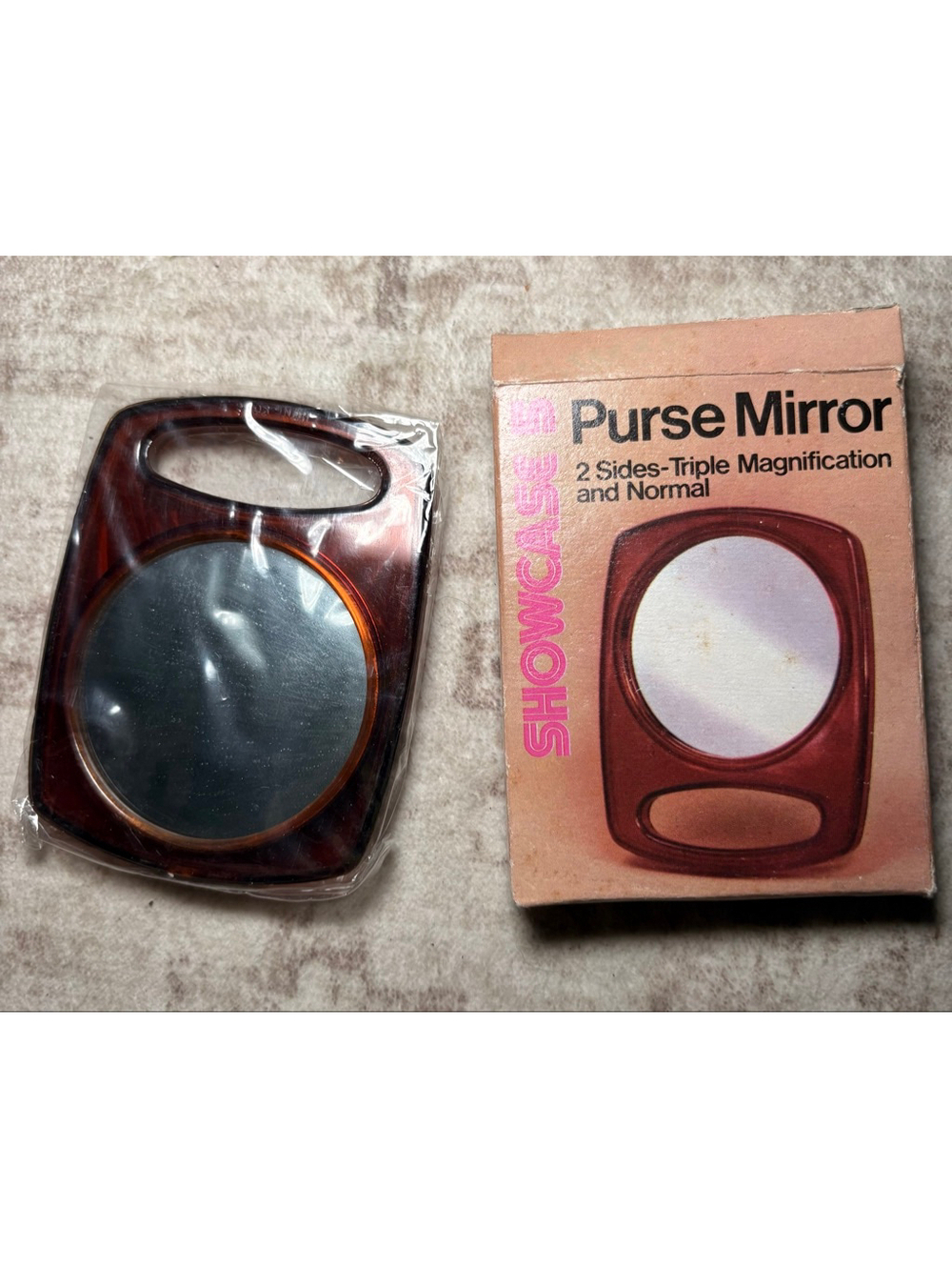 Vintage Showcase Vistron Pro 2-Sided Magnifying Purse Mirror New in Box